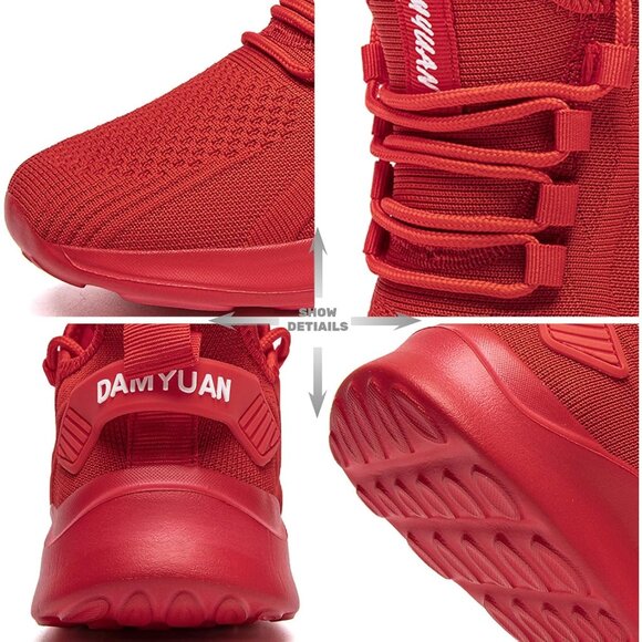 Brand New Women Red Synthetic ZMBCYG Running Walking Slip On Sport Sneakers - Picture 5 of 9